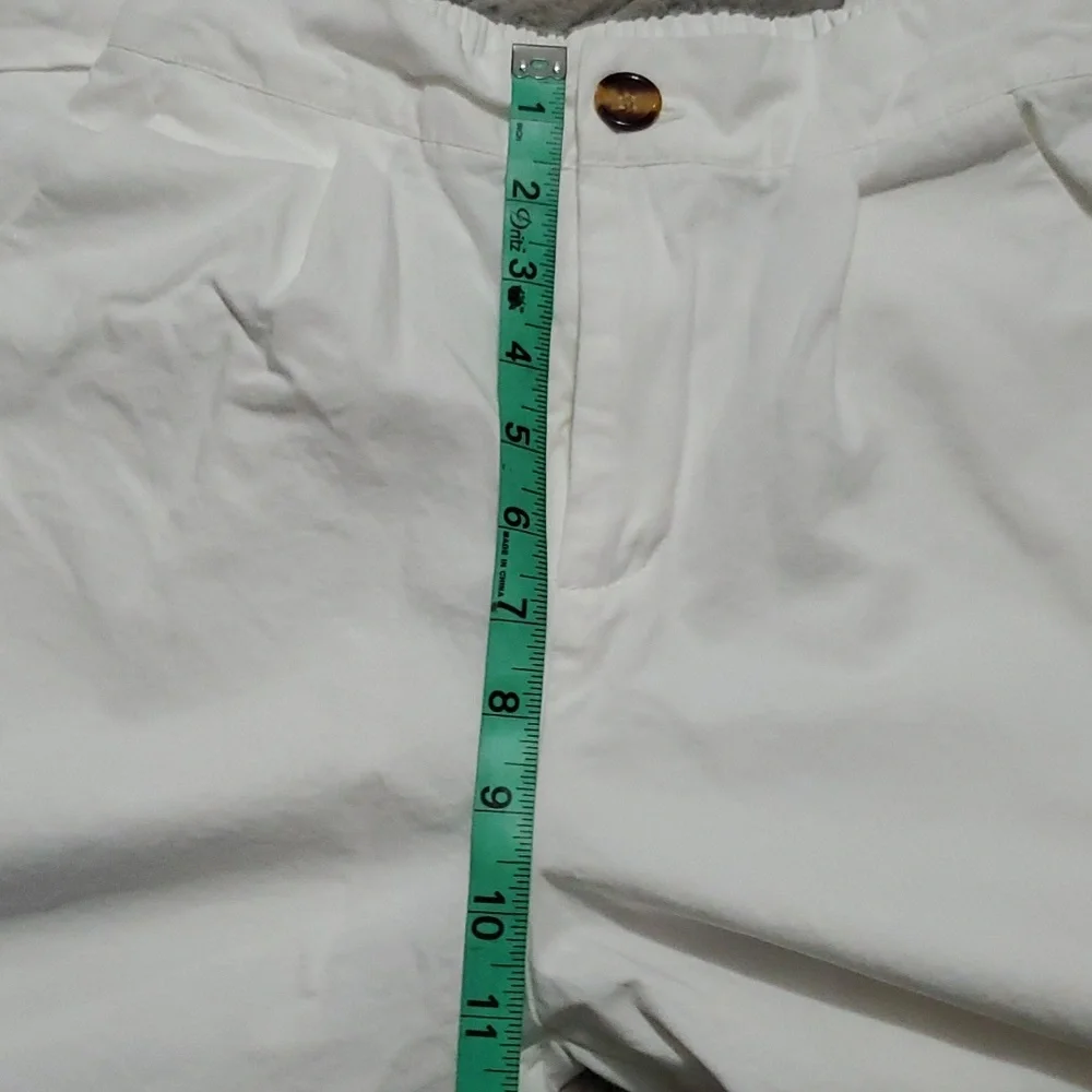 Petite wide leg pants highwaisted white and khaki bundle